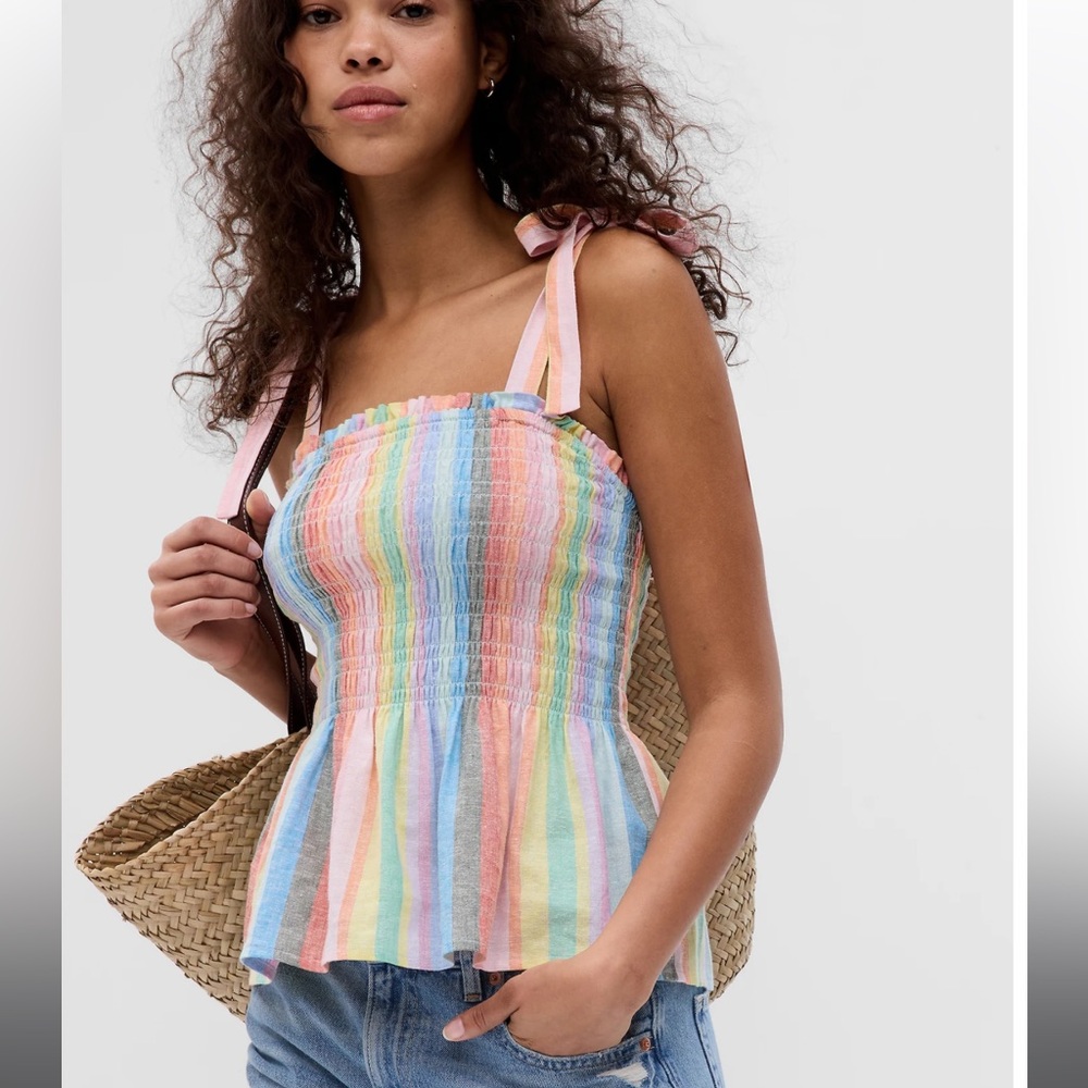 Gap Tie Shoulder Peplum Top